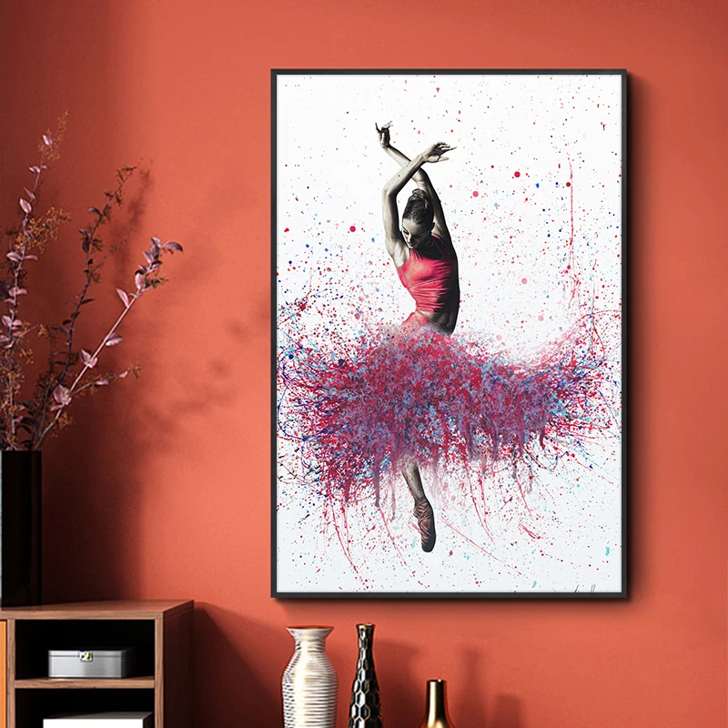 

Wall Abstract Art Canvas Painting Colorful Abstract Dancing girl Canvas Prints For Living Room Cuadros Home Decor No Frame