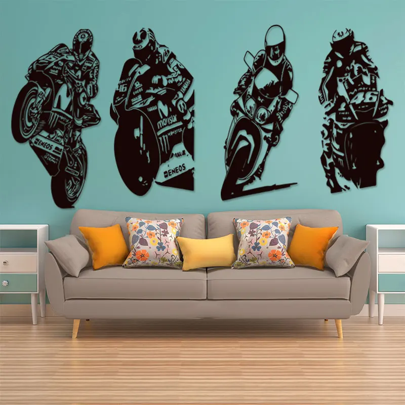 

60x120cm Black Motocross DIY Wall Sticker Motorcycle Kitchen Bathroom Decorative Decals Modern Home Decor Wall Mural