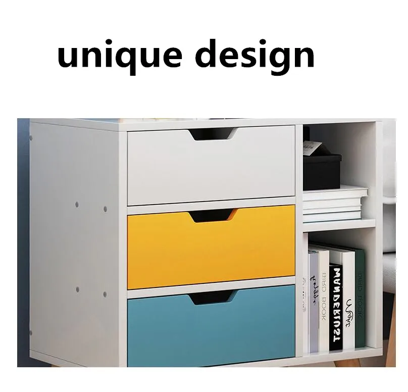 Скандинавский 2 ящиком прикроватный стол Спальня из цельного дерева Железный