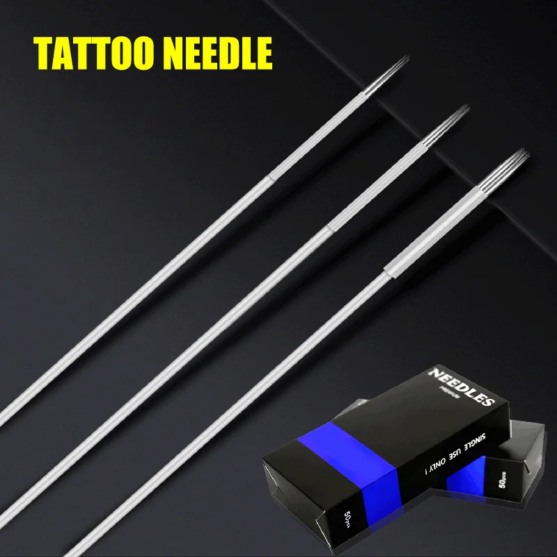 

Hot 50pcs Disposable Tattoo Needles Set Sterilized Tattoo Lining Cartridge Needles Body Arts Tool Women Girl t6