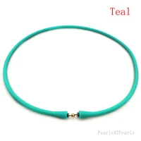 wholesale 16 inches teal rubber silicone cord band for custom necklace