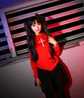 Fate Stay Night Косплэй Rin Tohsaka Косплэй костюм Для женщин Униформа Платье Аниме Косплэй Хэллоуин Полный комплект с топом и юбкой Головные уборы