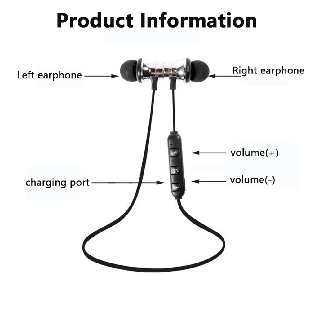 XT11 магнитные Bluetooth 4,2 наушники спортивные для бега беспроводные шейные наушники с микрофоном стерео музыка для всех смартфонов