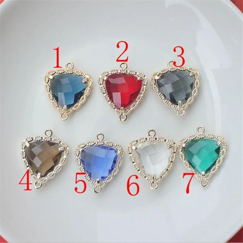 

fashion gold color plated brass crystal waterdrop charms for diy earrings necklace bracelet pendant jewelry making accessories