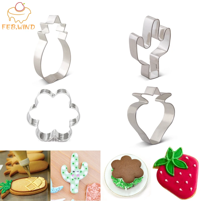 Diy иных металлических цветок печенья ножи выпечка кактус формы для нарезки