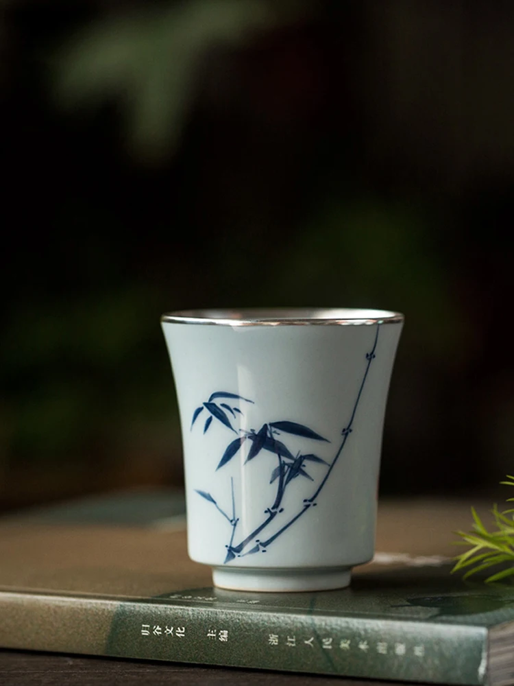 Сине-белая фарфоровая чайная чашка Цзиндэчжэнь выделенная одинарная Kombucha