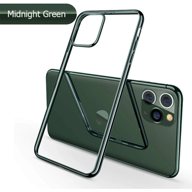 Полуночно зеленый тонкий чехол с покрытием для iPhone 11 Pro Max мягкий силиконовый