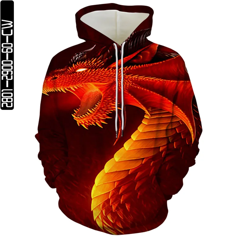 

Fashion Hoodie 3D Printing Chinese Dragon Large Size Men's Sweatshirt Long Sleeve Hooded Sweatshirt Top Personalized Streetwear