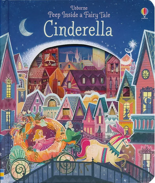 Детская книга Usborne Peep Inside сказка Золушка учим английский 3D лоскут картина книги с