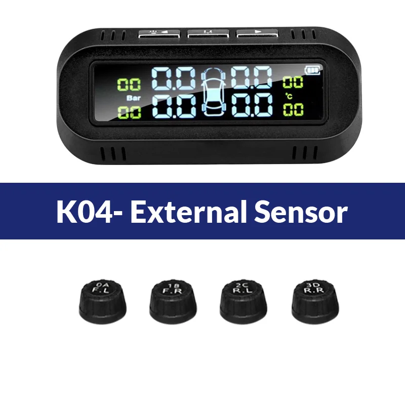 K04- External Sensor E-ACE Солнечная Умная Система контроля давления в автомобильных шинах, система контроля давления, 4 датчика, дисплей, интеллектуальное Предупреждение о температуре давления в шинах - Тип: K04- External Sensor