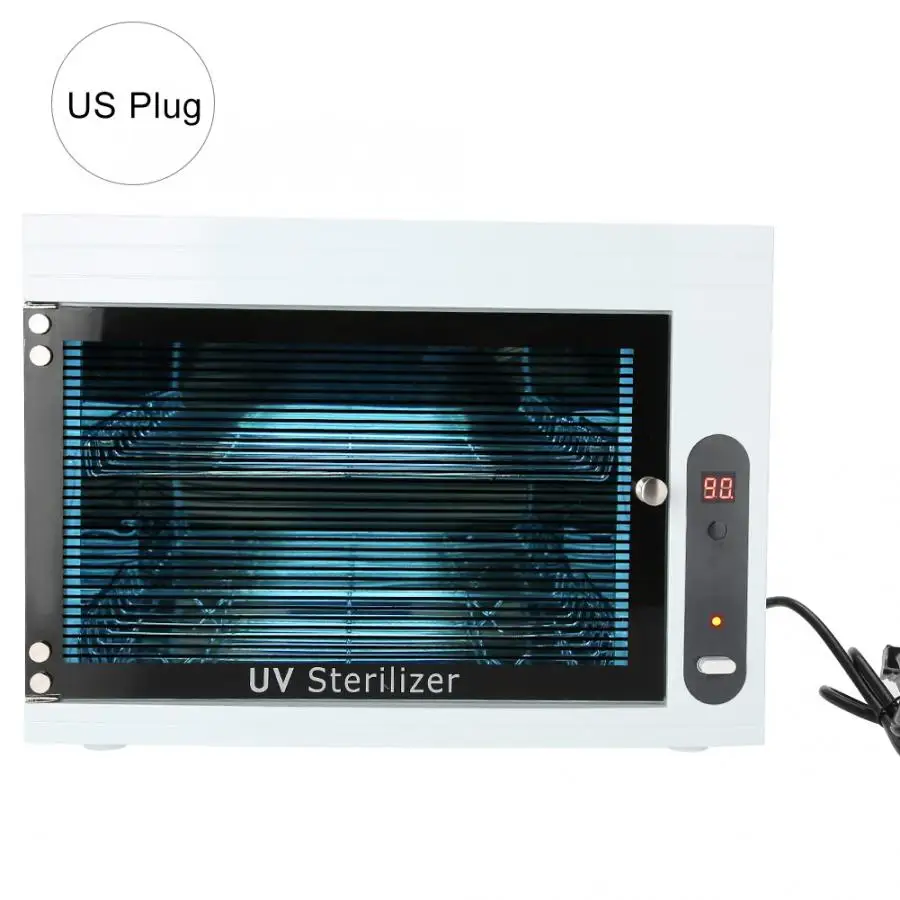 US plug Маникюрный аппарат, маникюрные инструменты, УФ Дезинфекция, шкаф, ножницы, полотенце, инструменты для ногтей, стерилизатор, оборудование, аксессуары для ногтей - Цвет: US plug