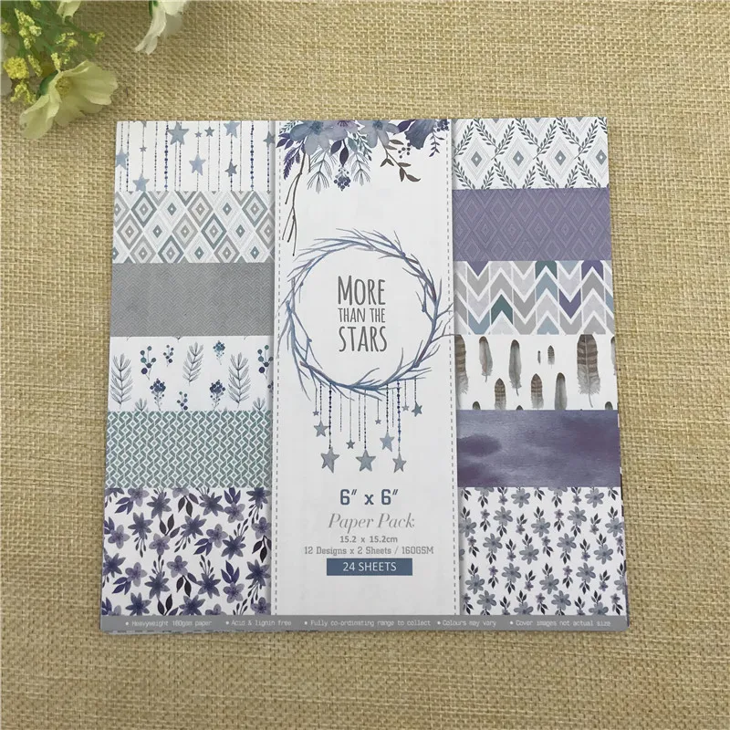 Бумажная салфетка с узором в виде звезд цветка 24 листа 6 дюймов бумажный пакет для