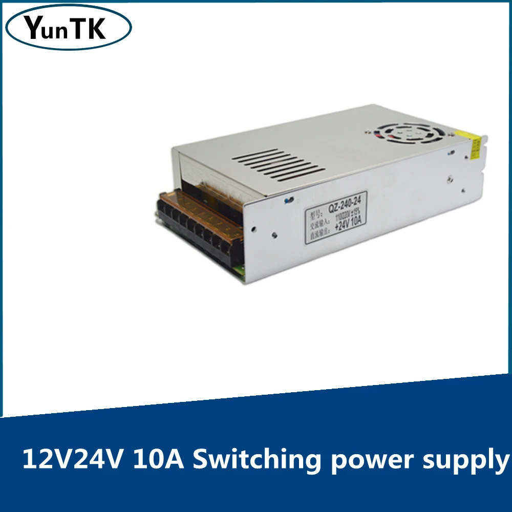 

220V AC Power Supply 12V24V10A Adjustable Switching Power Supply AC110V/220V to 12V24V Security LED Power Supply