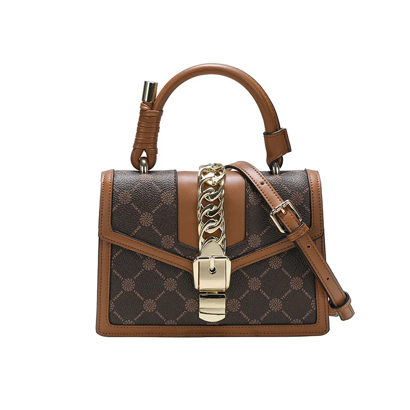 

Genuine Leather Printing Bacchus Bag 2021 New Fashion Rhombus Chain Crossbody Shoulder Bag Luxury Designer Purses and Handbags