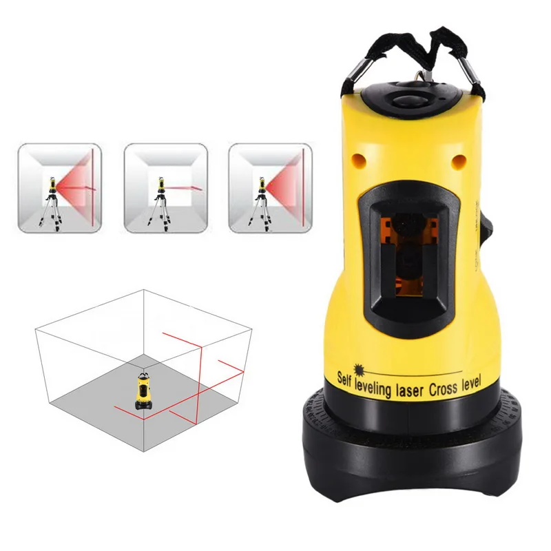 Self-Leveling Laser Level Tool 360 Degrees Rotary 2 Lines Cross Horizontal and Vertical High Visibility Adjustable | Инструменты