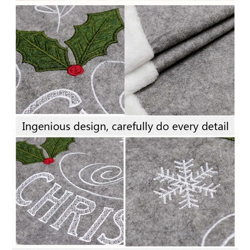 

C5AD 48 Inch Large Christmas Tree Skirt Snowflake Merry Christmas Decorations for Holiday Tree Ornaments Party Home Decorations