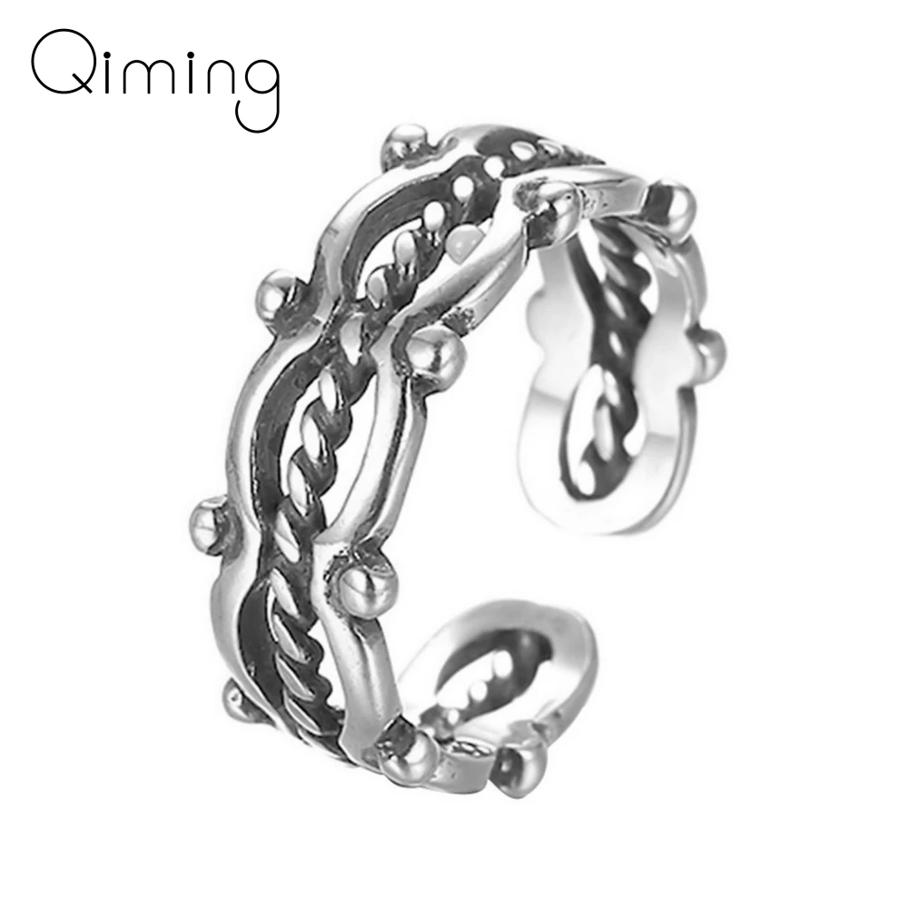 Регулируемое полое витое кольцо с цветком для женщин и девушек мужчин винтажное