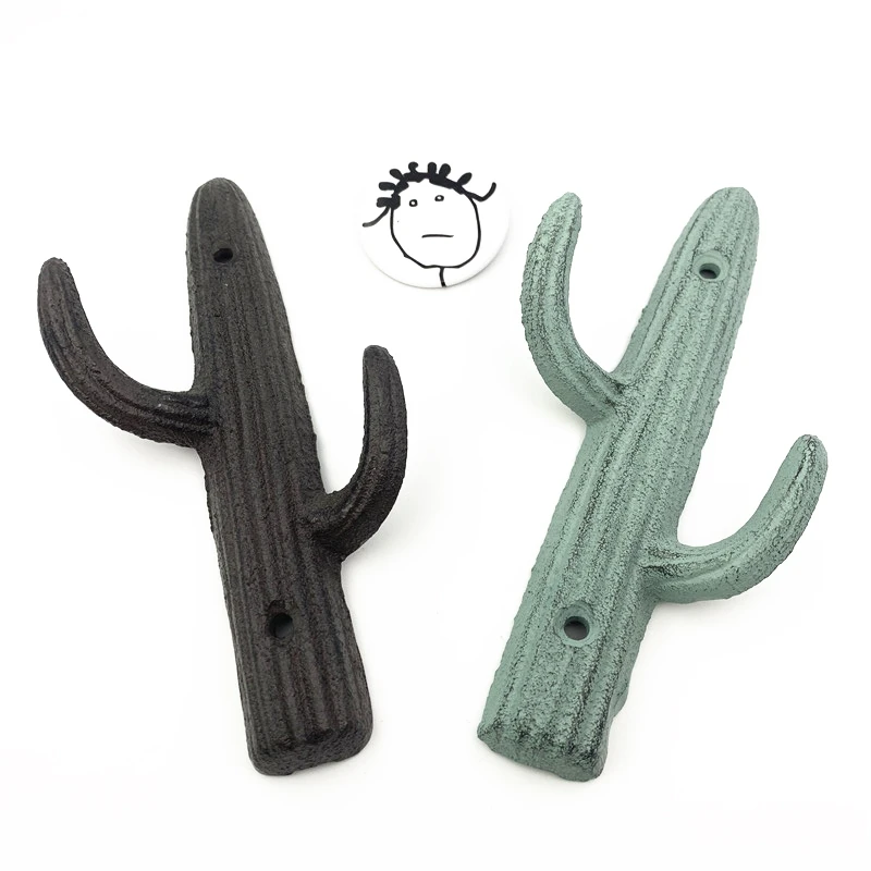 

LCH Mediterranean Style Vintage Iron Art Rhipsalis Cactus Hook Door Knob Pull Cloth hook Outdoor Hook Ancient Style Clothes Hook