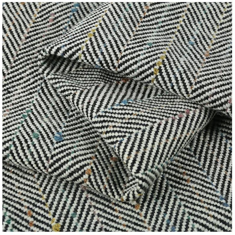 

Plaid Polyester Wool Woolen Autumn and Winter Thick Coat Clothing Fashion Fabric Cloth Factory Wholesale Fabrics Per Meter