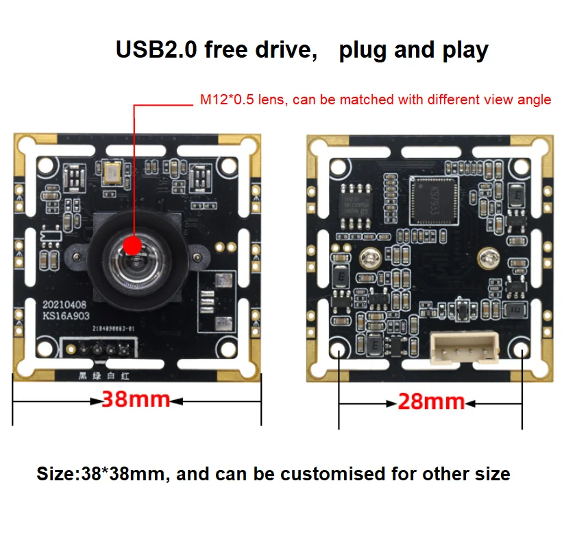 Модуль камеры 16 МП HD IMX298 Датчик USB с бесплатным интерфейсом привода ID фото и