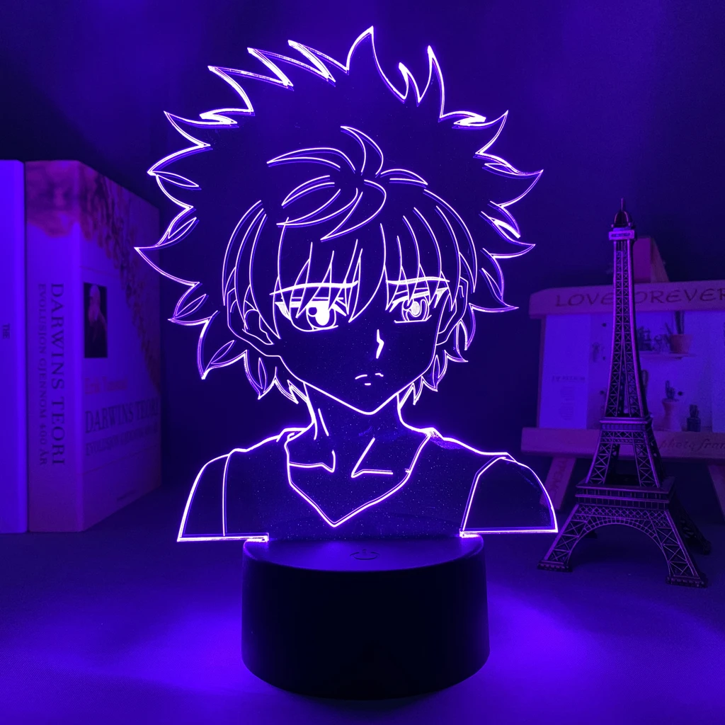 3d Светодиодная лампа аниме Hunter X Killua для украшения спальни ночсветильник подарок
