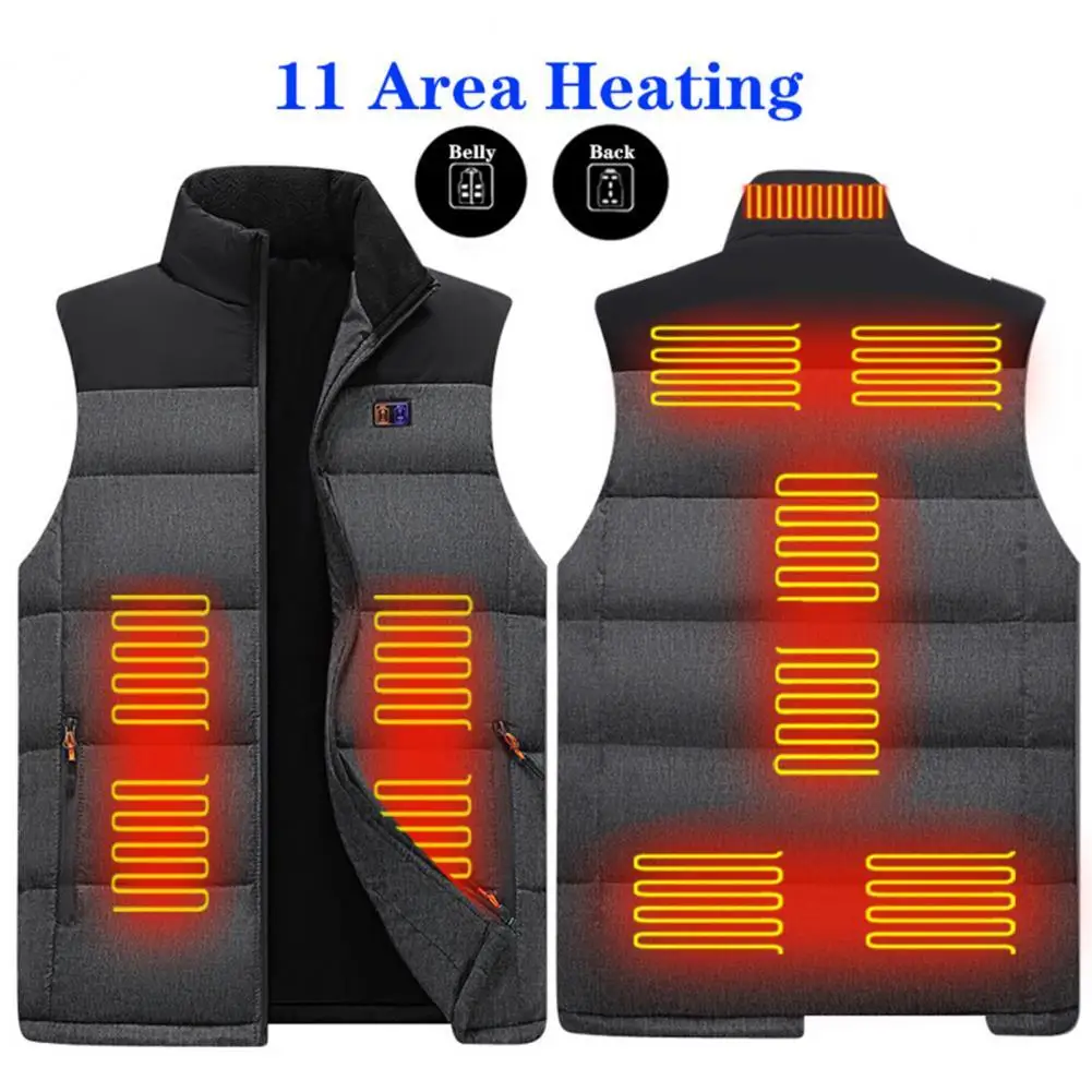 

Электрический жилет с USB-подогревом, 3 уровня нагрева, перезаряжаемая куртка, зимний жилет с регулируемой яркостью, жилет с подогревом, Термо...