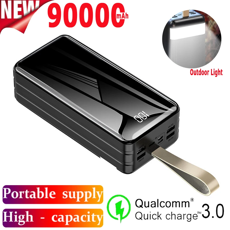 Внешний аккумулятор большой емкости на 90000 мА · ч с 4usb портами|Внешние