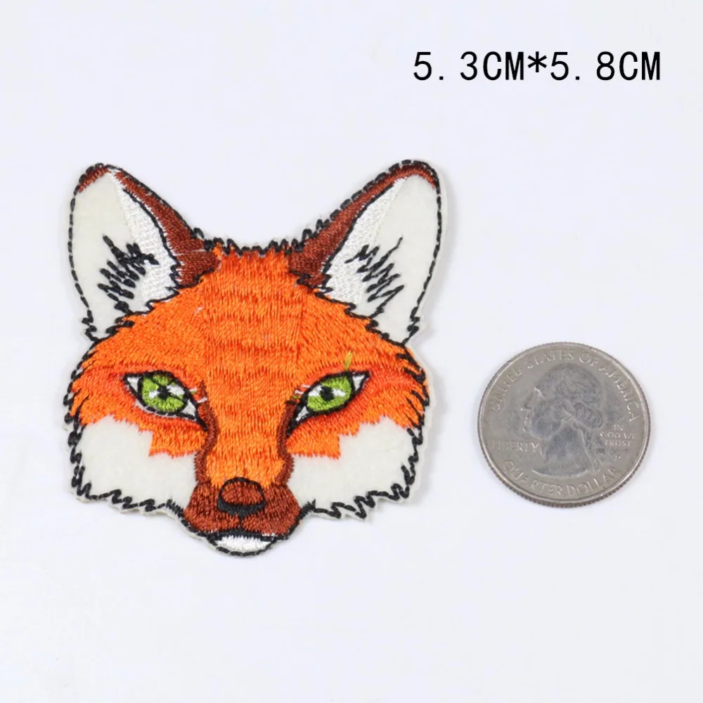 

2PC Fox Embroidery Patch Iron on Clothing High Quality Animals Applique Sewing Patches Women Clothes Stickers Wholesale