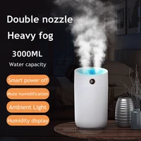 3l double nozzle usb air humidifier water mist maker diffuser with colorful led light for home air purifier aroma humidificador