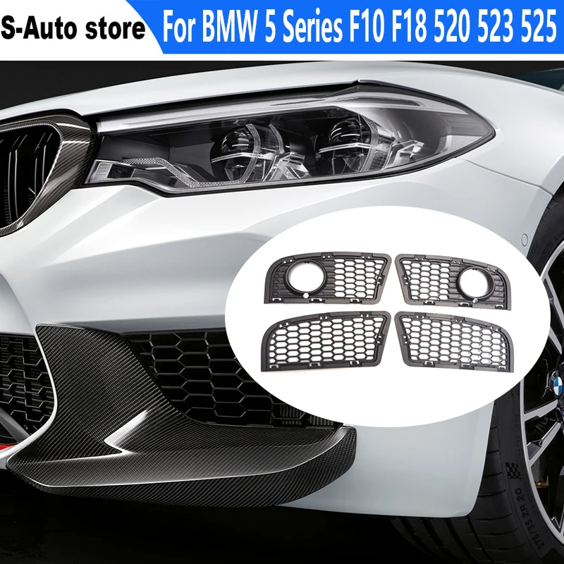 Luz antiniebla de parachoques delantero para BMW, cubierta de rejilla de marco de luz antiniebla de red, para serie 5, F10, F18, 520, 523, 525,