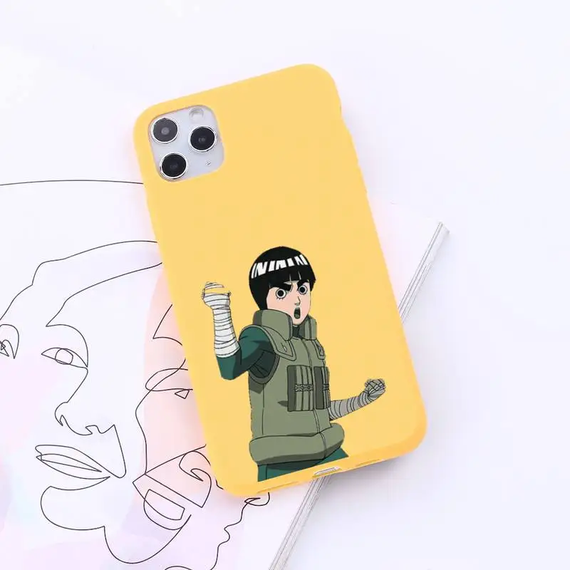 

Japan anime Rock Bruce Lee naruto Phone Case Candy Color for iPhone 6 7 8 11 12 s mini pro X XS XR MAX Plus
