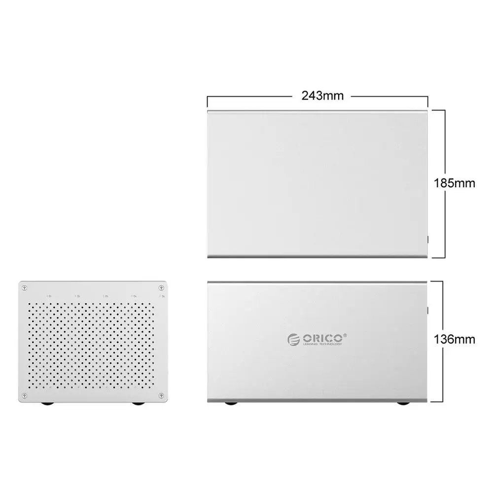ORICO WS Series 3 5 'ɵ Bay USB3.0 to SATA3.0 с RAID HDD чехол алюминиевый док-станция 5*10 ТБ Чехол |