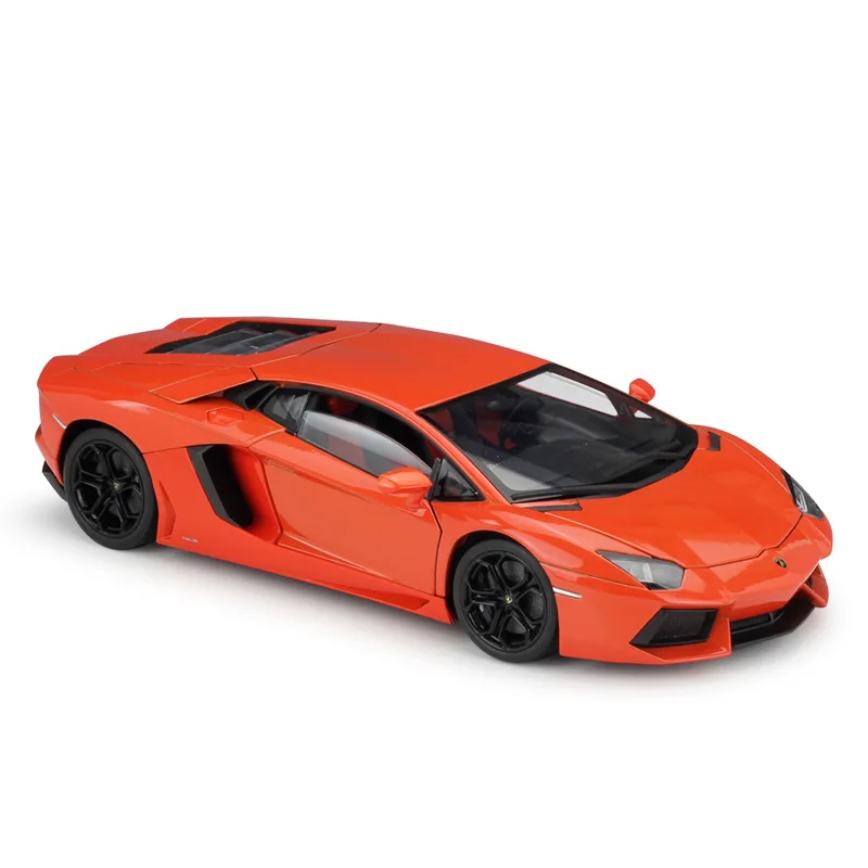 Orange WELLY литье под давлением 1:18 высокая модель симулятора автомобиля Lamborghini Aventador LP700 металлический гоночный автомобиль игрушки из сплава для детей подарки коллекция - Цвет: Orange