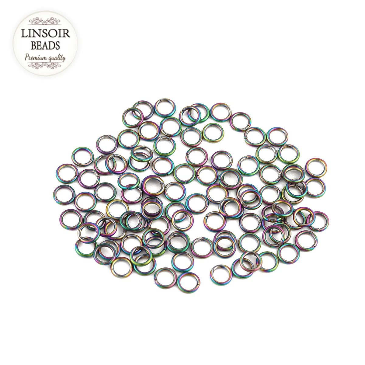 Оптовая продажа 100 шт./лот из нержавеющей стали цвета радуги открытые кольца для