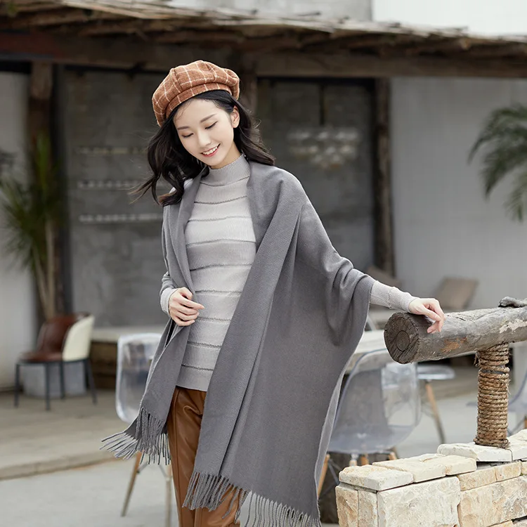 

Аксессуары для одежды, шарфы и повязки, новый зимний однотонный теплый шарф 310 г, теплая шаль на шею