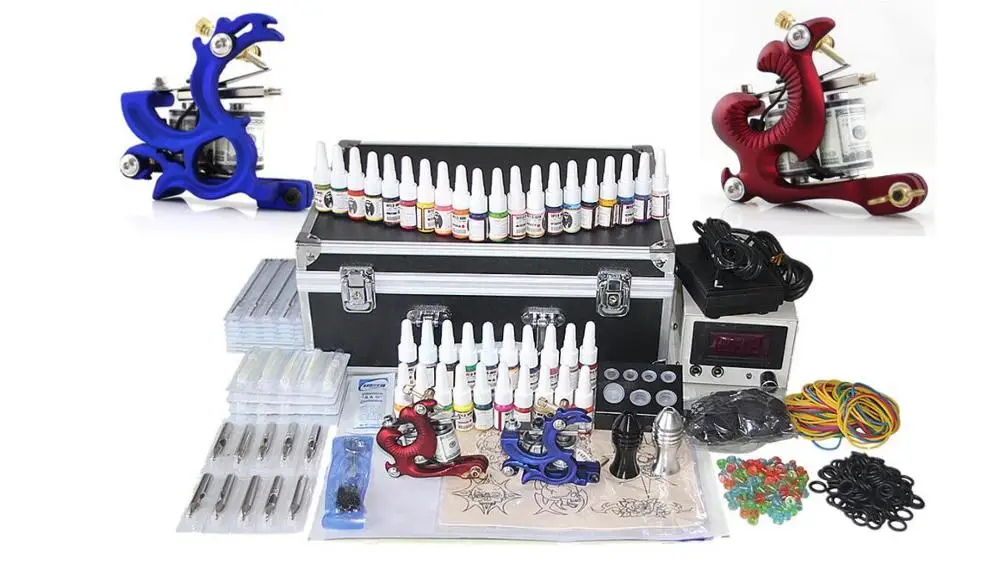 Профессиональный Полный роскошный комплект татуировок машина 2шт лайнер + шейдер