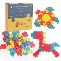 40pcs kid wooden colorful jigsaw puzzle clever board toy fun jigsaw puzzle digital animal creative game early educational toy
