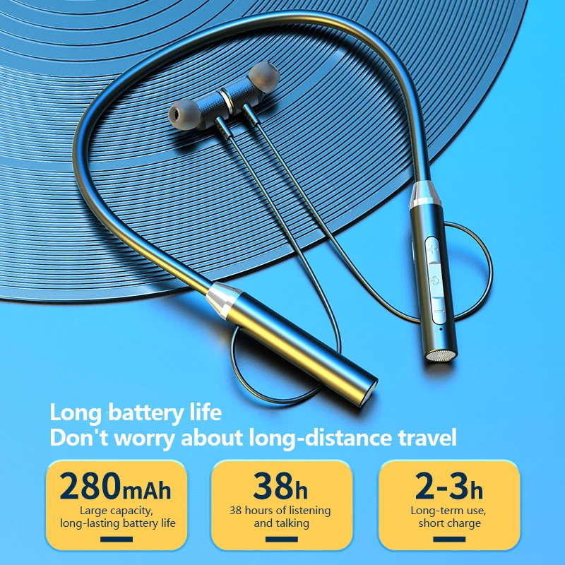 Новая беспроводная Bluetooth-гарнитура подвесная шея Стерео шумоподавление