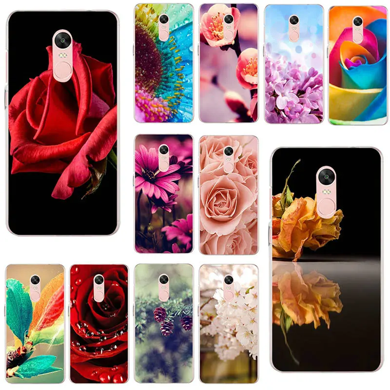 Красивые цветы розовые розы Сакура для Xiaomi mi красный x Note Y3 2 3 4X5 5A 6 7 Pro Play Shell мягкие