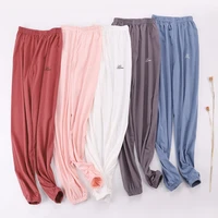 fdfklak womens pajama pants 2020 spring summer new elastic loose trousers waist solid pajamas bottom home sleep underwear