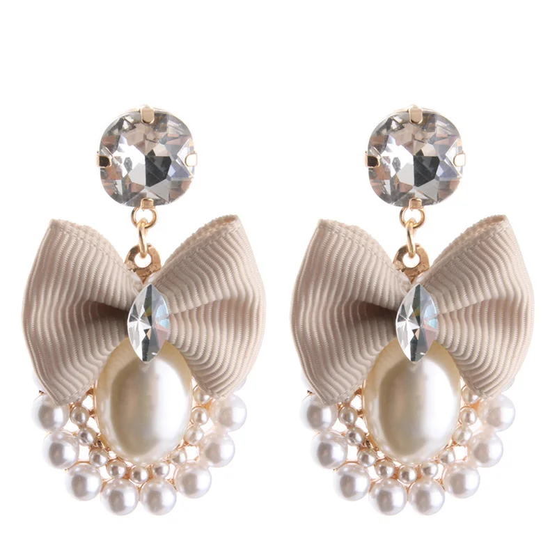 

Drop Tie Earring Pearl Earrings for Woman Brand Earrings Parel Oorbellen Bohemia Charm Fashion Jewelry 2019 TRENDY