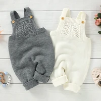 autumn winter baby boys girls pure color sleeveless rompers clothes children baby boy girl kids knitting long sleeve rompers