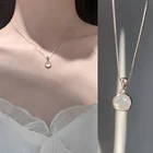 Женское Ожерелье с нефритовой подвеской, с белым камнем