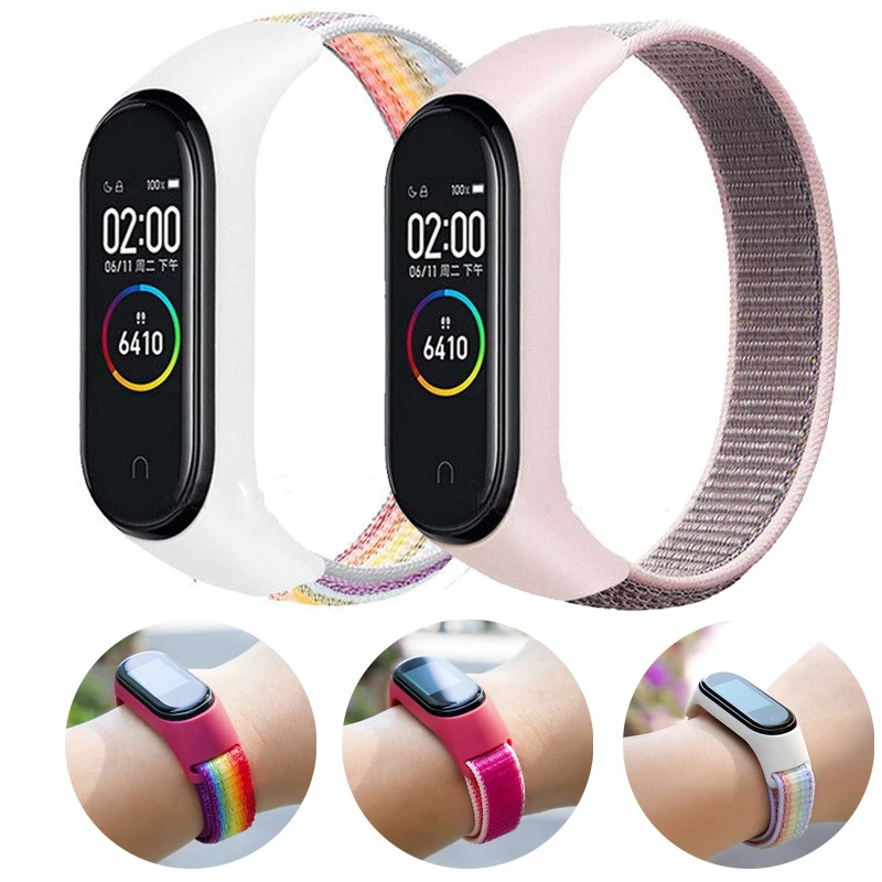 Спортивный ремешок для Xiaomi Mi band 4 3 нейлоновый браслета сменный correa mi | Наручные