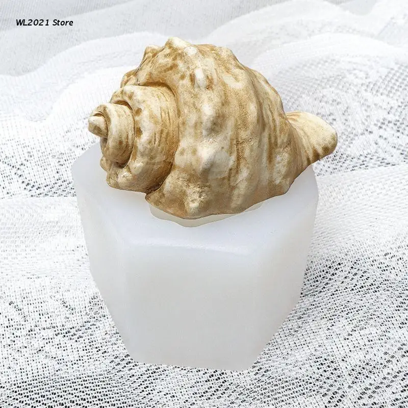 

G5GC Conch Epoxy Resin Mold Aromatherapy Candle Plaster Handmade Soap Silicone Mould DIY Crafts Ornaments Casting Tool