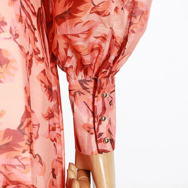 

satin Big-name summer women's 3D printing retro elegant long dress 2021New women's wear fashion party big pleated tutu skirt XL