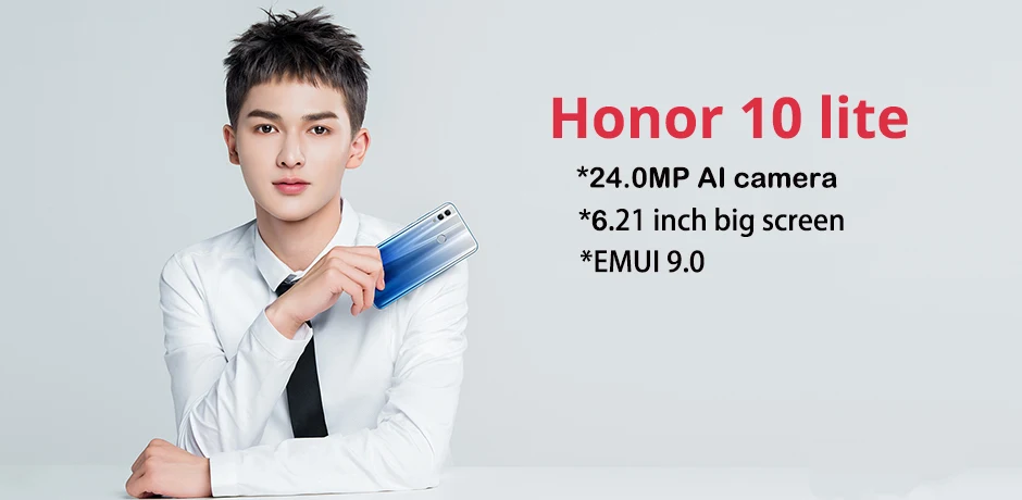 Honor 10 Lite, 4G, мобильный телефон, Android 9,0, 6,21 дюйма, FHD, 2340X1080, двойной шрифт, задняя камера 24 МП, AI камера, отпечаток пальца, 710, Восьмиядерный