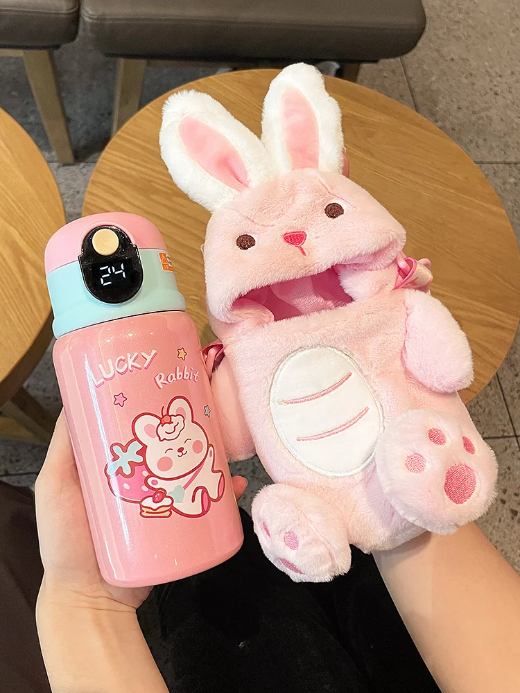 

Intelligent children's thermos cup with straw primary school students' kindergarten school water cup portable high color cup