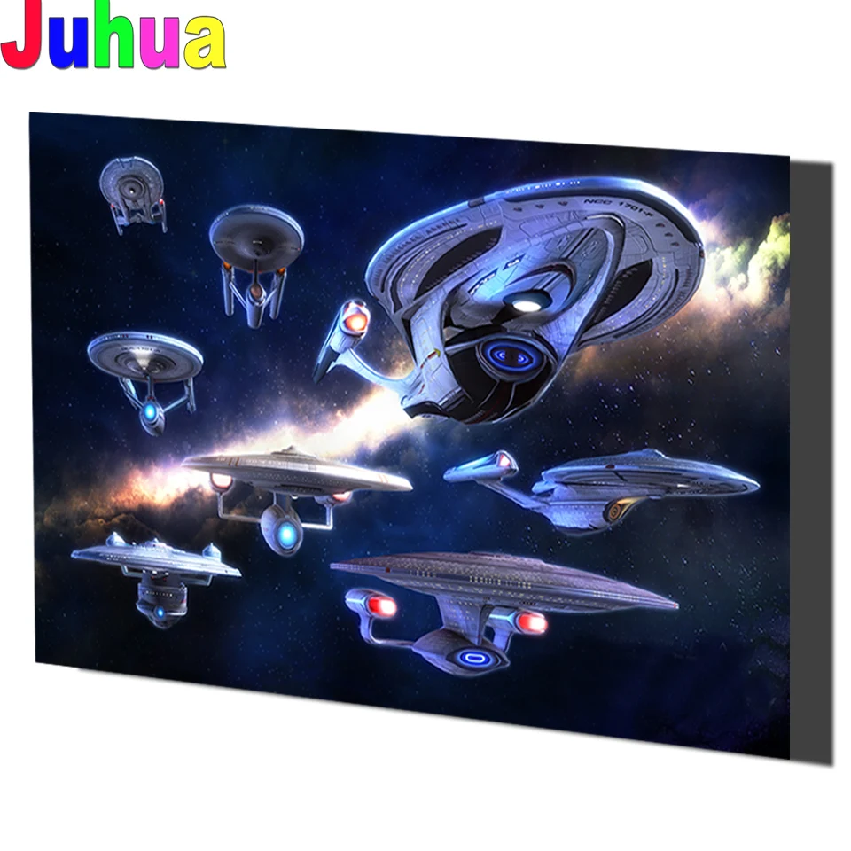 

Diamond Mosaic Star Trek Diamond Painting Evolution of the Starship Diamond Embroidery DIY Crystal painting,home Decor
