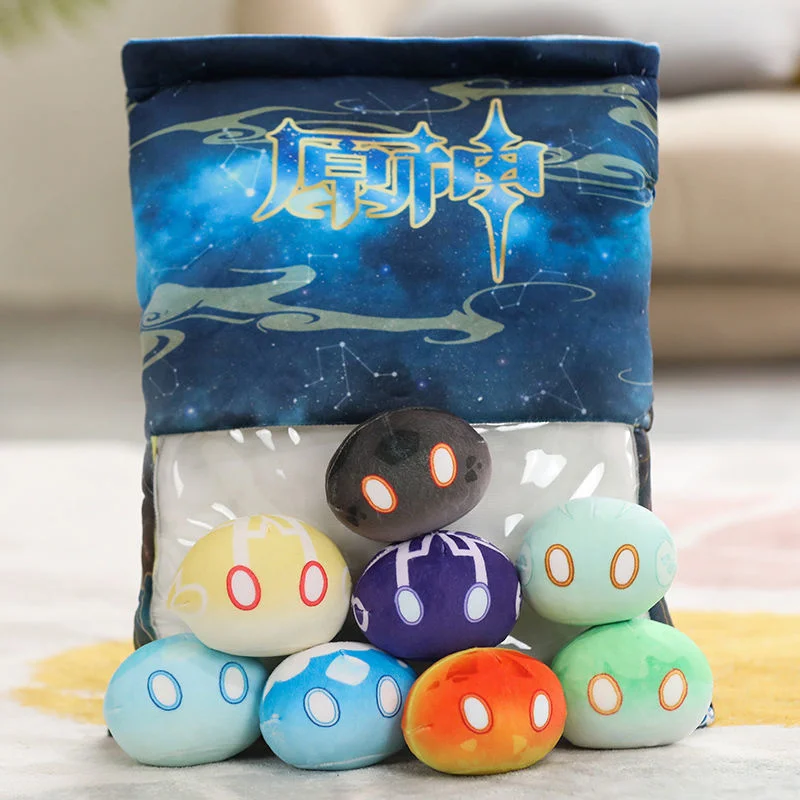 Genshin-almohada Klee de la bomba Dodoco, mu&ntilde;eco de peluche de limo, juego de coj&iacute;n Genshin Impact, accesorios de Cosplay, regalo del D&iacute;a de San Valent&iacute;n, 30cm-2